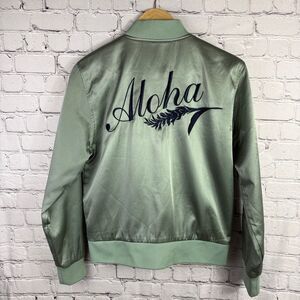 M.A.P. The Brand Satin Embroidered Bomber Jacket Small  J